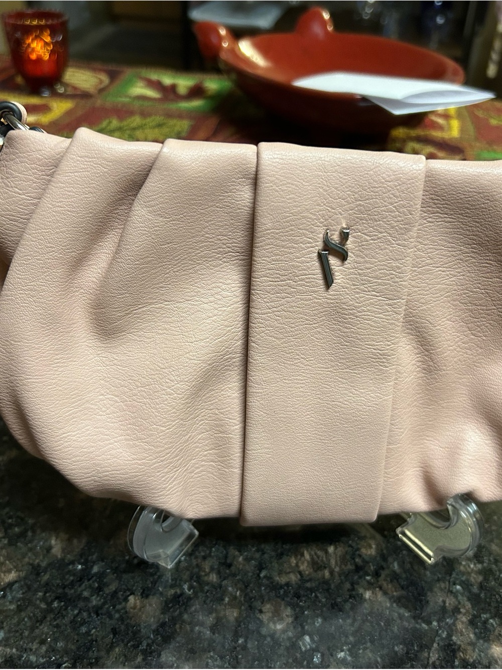 Simply Vera Vera Wang Blush Pink Pleated Wristlet Clutch
